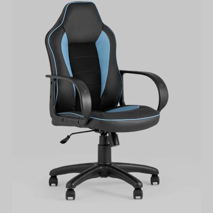 Компьютерное кресло Stool Group игровое Кратос экокожа черный/синий крестовина пластик 