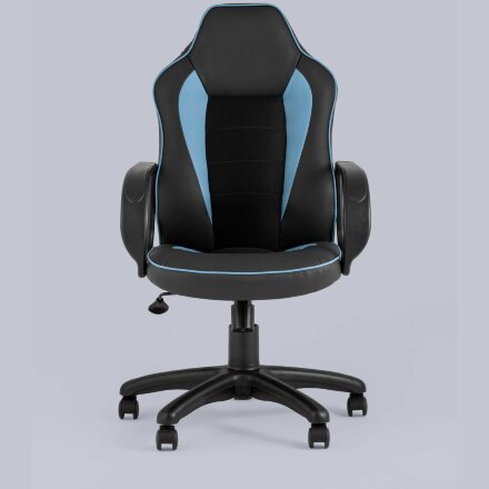 Компьютерное кресло Stool Group игровое Кратос экокожа черный/синий крестовина пластик 