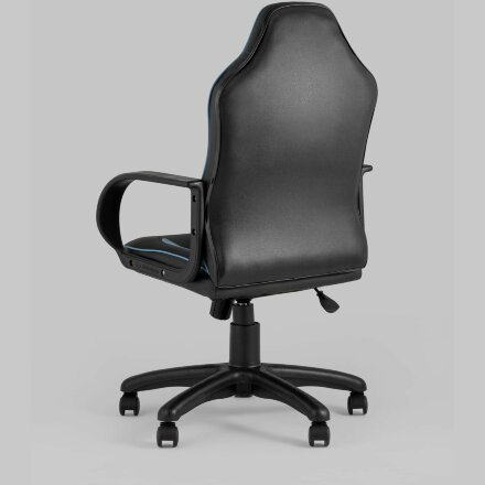 Компьютерное кресло Stool Group игровое Кратос экокожа черный/синий крестовина пластик 