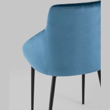 Стул Stool Group Лиам велюр пыльно-синий ножки металл черные