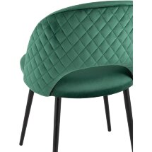 Стул Stool Group Меган велюр с ромбами зеленый ножки металл черные