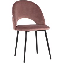 Стул Stool Group Меган велюр с ромбами пыльно-розовый ножки металл черные