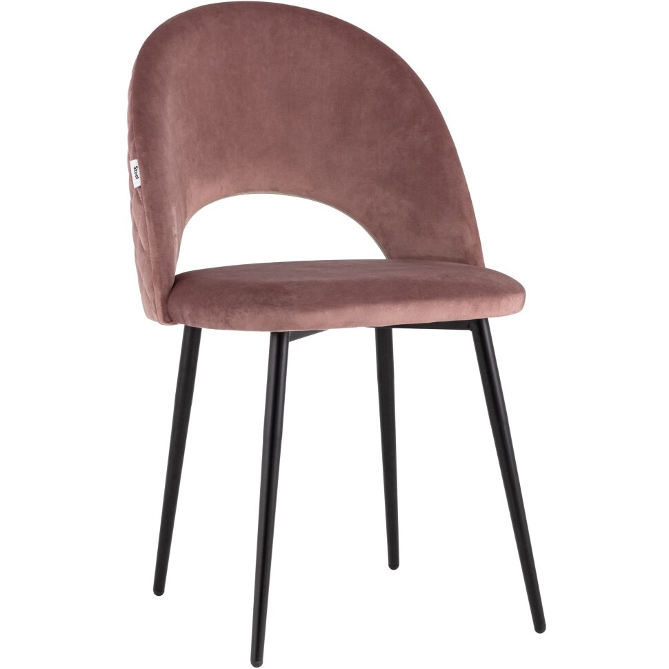 Стул Stool Group Меган велюр с ромбами пыльно-розовый ножки металл черные Стул Stool Group Меган велюр с ромбами пыльно-розовый ножки металл черные