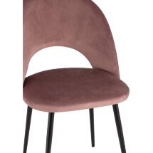 Стул Stool Group Меган велюр с ромбами пыльно-розовый ножки металл черные