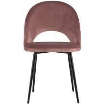 Стул Stool Group Меган велюр с ромбами пыльно-розовый ножки металл черные