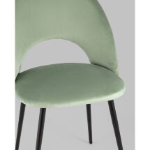 Стул Stool Group Меган велюр с ромбами фисташковый ножки металл черные