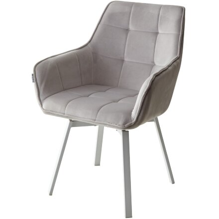 Стул MAVERICK 360 град. поворот. BLUVEL-03 LIGHT GREY, велюр/ белый каркас, М-City 