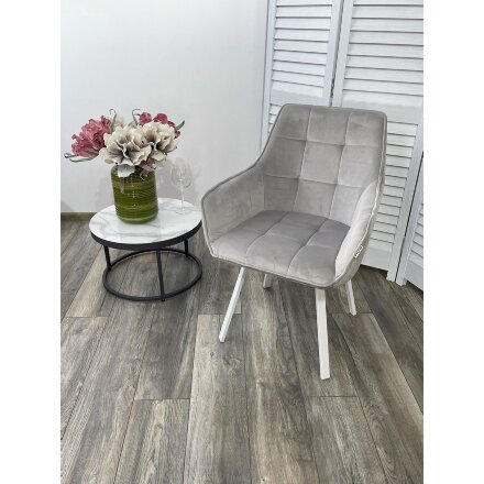 Стул MAVERICK 360 град. поворот. BLUVEL-03 LIGHT GREY, велюр/ белый каркас, М-City 