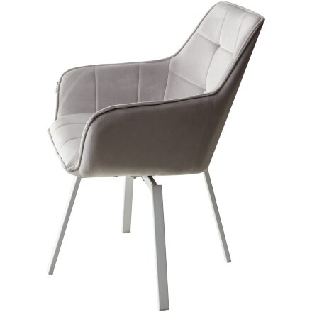 Стул MAVERICK 360 град. поворот. BLUVEL-03 LIGHT GREY, велюр/ белый каркас, М-City 