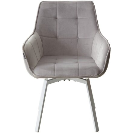 Стул MAVERICK 360 град. поворот. BLUVEL-03 LIGHT GREY, велюр/ белый каркас, М-City 