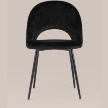 Стул Stool Group Меган велюр с ромбами черный ножки металл черные