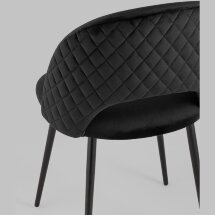 Стул Stool Group Меган велюр с ромбами черный ножки металл черные