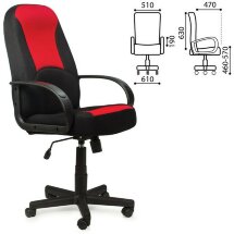 Кресло офисное BRABIX &quot;City EX-512&quot;, ткань черная/красная, TW, 531408