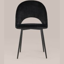 Стул Stool Group Меган велюр черный ножки металл черные