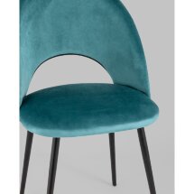 Стул Stool Group Меган велюр с ромбами сине-зеленый ножки металл черные