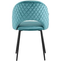 Стул Stool Group Меган велюр с ромбами сине-зеленый ножки металл черные