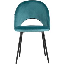 Стул Stool Group Меган велюр с ромбами сине-зеленый ножки металл черные
