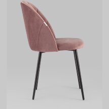Стул Stool Group Логан велюр пыльно-розовый ножки металл черные