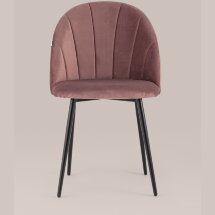 Стул Stool Group Логан велюр пыльно-розовый ножки металл черные
