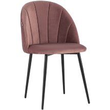 Стул Stool Group Логан велюр пыльно-розовый ножки металл черные