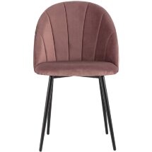 Стул Stool Group Логан велюр пыльно-розовый ножки металл черные