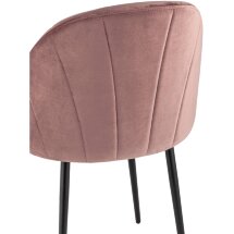 Стул Stool Group Логан велюр пыльно-розовый ножки металл черные