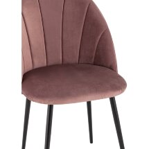Стул Stool Group Логан велюр пыльно-розовый ножки металл черные