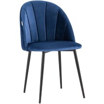 Стул Stool Group Логан велюр синий ножки металл черные