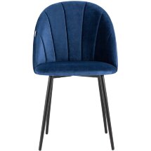 Стул Stool Group Логан велюр синий ножки металл черные