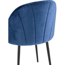 Стул Stool Group Логан велюр синий ножки металл черные