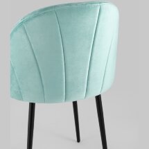 Стул Stool Group Логан велюр пыльно-голубой ножки металл черные