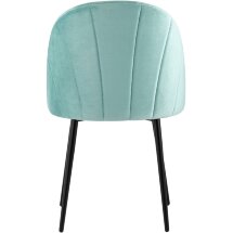 Стул Stool Group Логан велюр пыльно-голубой ножки металл черные