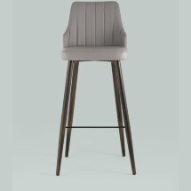 Стул барный Stool Group Коналл экокожа серый металлические ножки