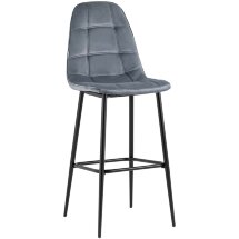 Стул барный Stool Group Тейлор велюр серый ножки металл черные