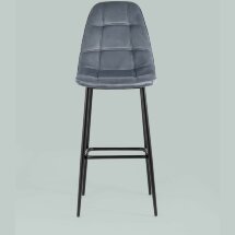 Стул барный Stool Group Тейлор велюр серый ножки металл черные