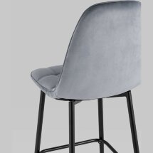 Стул барный Stool Group Тейлор велюр серый ножки металл черные