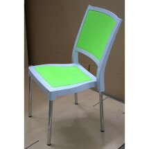 Стул пластиковый NEW Classic двухцветный на металлокаркасе зеленый