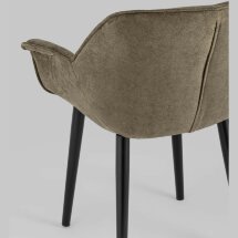 Стул Stool Group с подлокотниками Мэйсон коричневый обивка ткань ножки металл черные