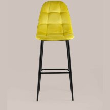 Стул барный Stool Group Тейлор велюр жёлтый ножки металл черные