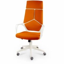Кресло офисное / IQ / (White plastic orange) белый пластик /оранжевая ткань