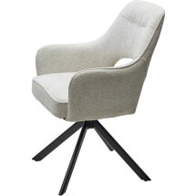 Стул GUARA 180 град. поворот. цвет бежево-белый RAVEN 22 / черный каркас, ®DISAUR