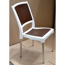 Стул пластиковый NEW Classic двухцветный на металлокаркасе голубой