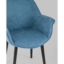 Стул Stool Group с подлокотниками Мэйсон голубой обивка ткань ножки металл черные