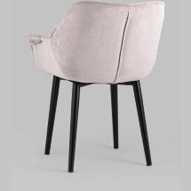 Стул Stool Group с подлокотниками Мэйсон бледно-розовый обивка ткань ножки металл черные