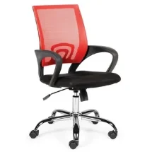 Кресло офисное / Спринг  / (red - black) база хром / красная сетка / черная ткань