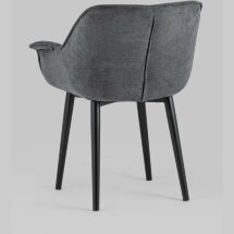 Стул Stool Group с подлокотниками Мэйсон тёмно-серый обивка ткань ножки металл черные