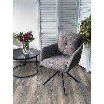 Стул MEADOW 360 град. поворот. Темно-серый XD841-16, букле / черный каркас, ®DISAUR