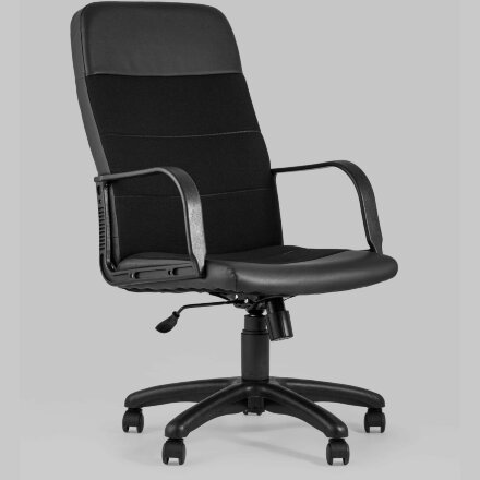 Компьютерное кресло Stool Group офисное Чарли обивка экокожа ткань черный крестовина нейлон 